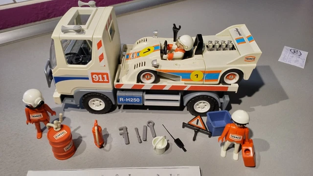 LOT L6 PLAYMOBIL VOITURE de COURSE FORMULE 1 MERCEDES CAMION PLATEAU DEPANNAGE EUR 38,80
