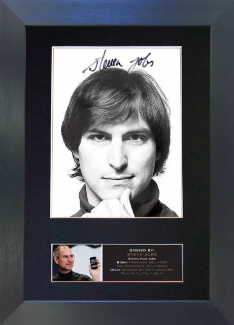 STEVE JOBS Signed Mounted Reproduction Autograph Photo Prints A4 604