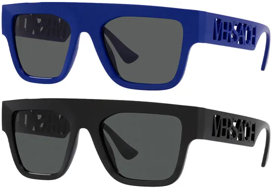 Versace Men's Flat-Top Sunglasses w/ Cutaway Branding - VE4430U - Made in Italy