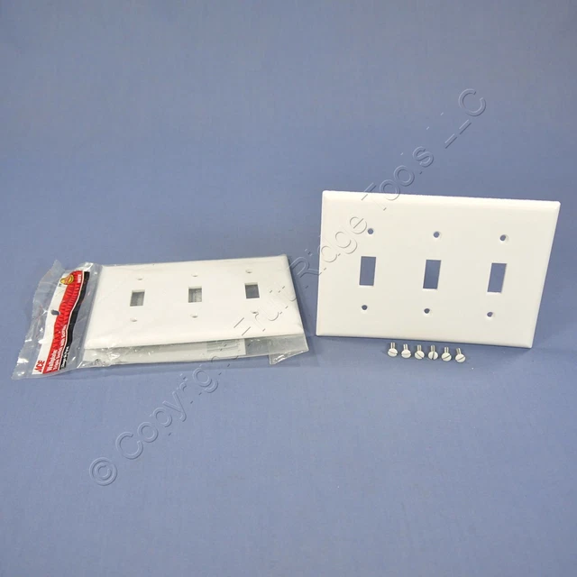 2 placas de interruptor de palanca estándar de 3 velocidades Ace blanco placa de pared 322478