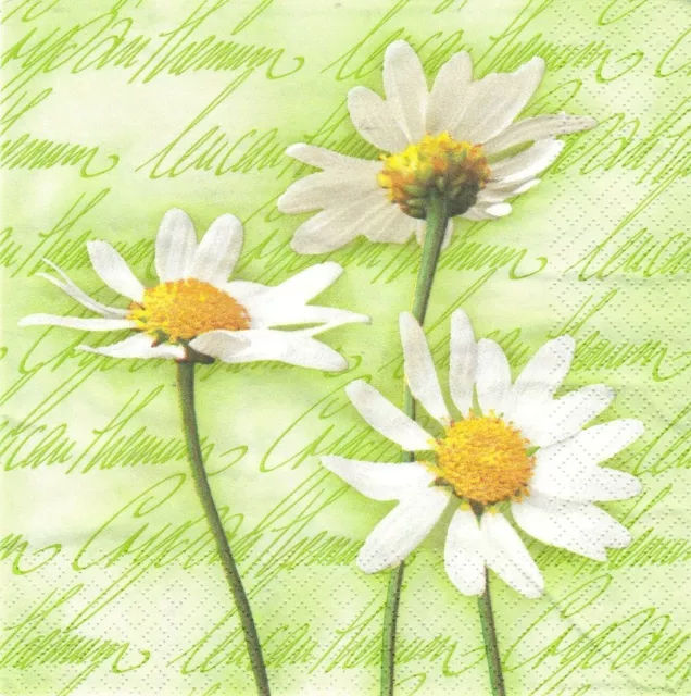 Lot de 4 Serviettes en papier Marguerites Decoupage Collage