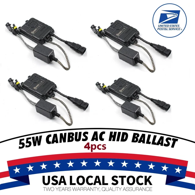 4pcs 55W Canbus AC HID Ballast Kit Replacement Xenon Headlight High Low Beam