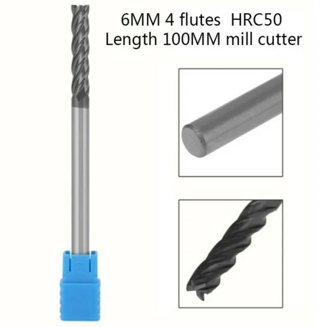 Mulino estremità in carburo lunghezza extra lunga 6 mm 4 flauti HRC45 per CNC