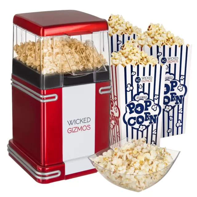 WICKEDGIZMOS RETRO FAT-FREE HOT AIR POPCORN MAKER / POPCORN POPPER MACHINE 1200w