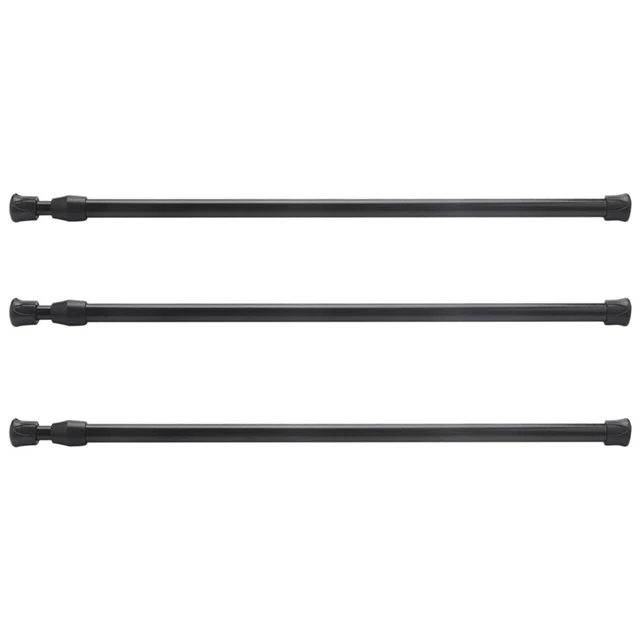 3PCS Spring Curtain Rods 16 to 28 Inch Tension Rod Spring Curtain Rod Adjustabh