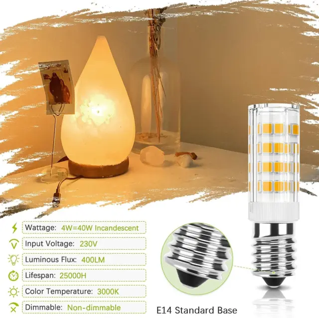 E14 Cooker Hood LED Bulb 4W, 40W Halogen Equivalent, 400LM, Warm... 2