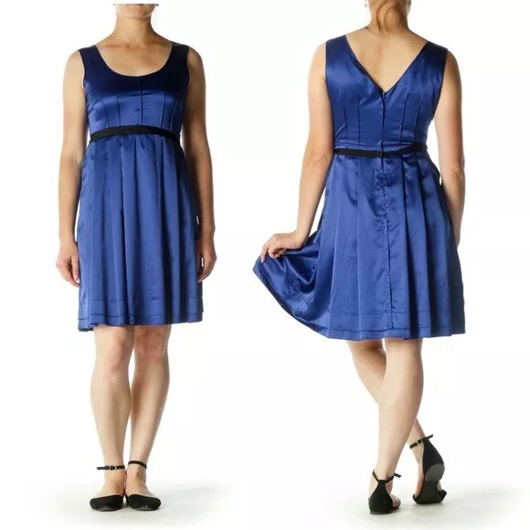 🌻NEW (w/tags) Y2K Vera Vera Wang Blue Rhinestone Accent Cocktail Dress Size 10.