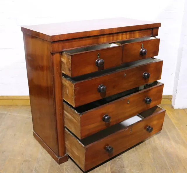 Antique large Victorian mahogany chest of drawers 3