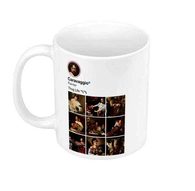 Mug Céramique Salvador Dali - Parodie Réseaux Sociaux Influenceurs - Blanc - Neuf - France
