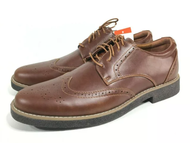 Deer Stags Mens Creston Wingtip Oxford Dress Shoes 10 Redwood Brown