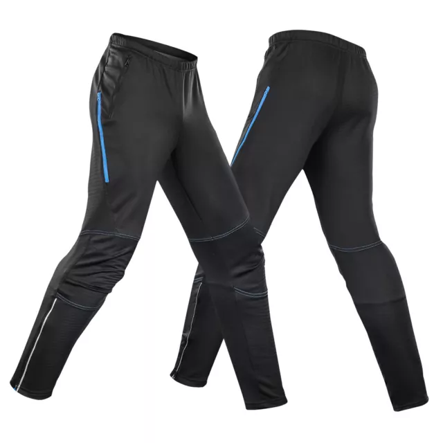 Men's Waterproof Cycling Pants Thermal Fleece Windproof Winter Bike Z0Z2