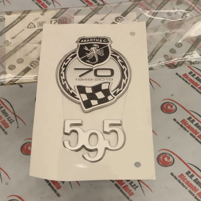 Emblème Chrome Fiat Abarth Avec Barre - 220 Mm - Neuf, Pour Personnalisation Auto