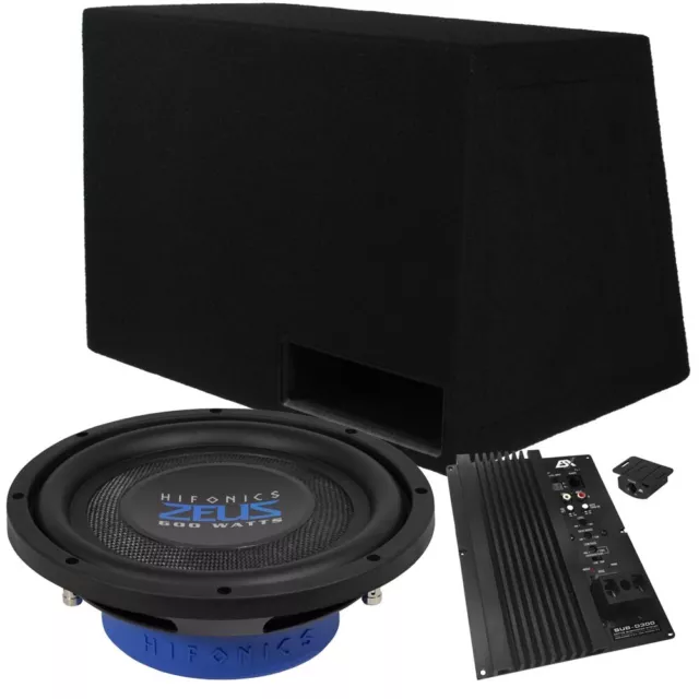 Aktiv Auto Bass Set: Bandpass Gehäuse + 25cm Subwoofer ZST10D2 + ESX SUB-D300