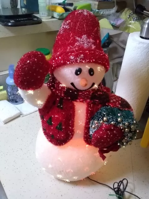 Avon fiber optic snowman color changing fiber optic snowman 2002