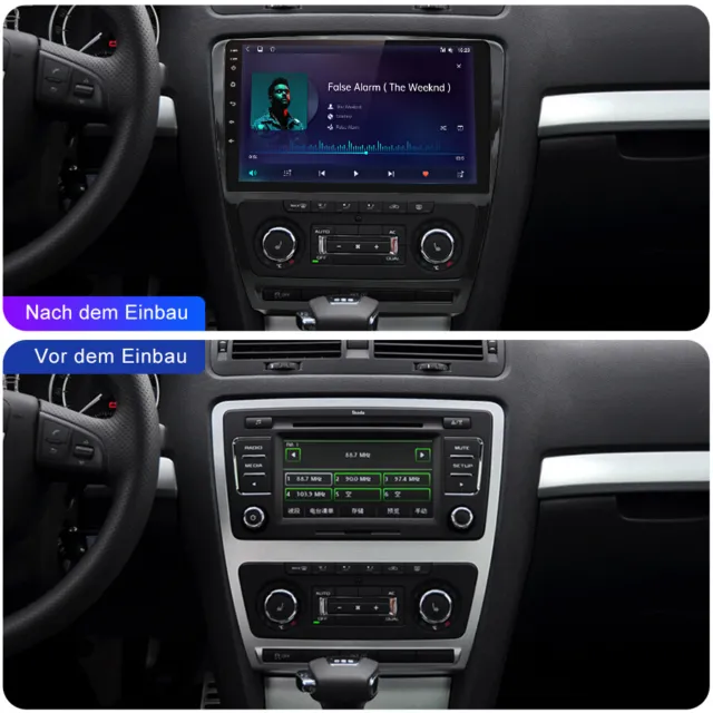 Für Skoda Octavia II 2008-2013 Autoradio GPS Navi Sat 6+128GB WIFI CarPlay DAB+ 3