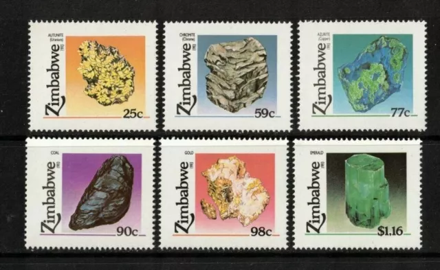 1993 Zimbabwe Minerals Stamps SG 844/9 Set of 6 MUH