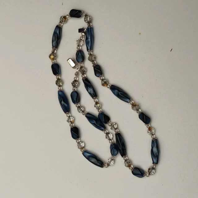 VENDU - Ancien collier double rangs perles de verre vert pastel - Le