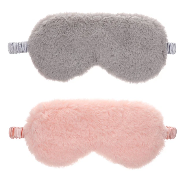 2 PCS Bandeau En Peluche Visière Nuit Pour Les Yeux Voyage