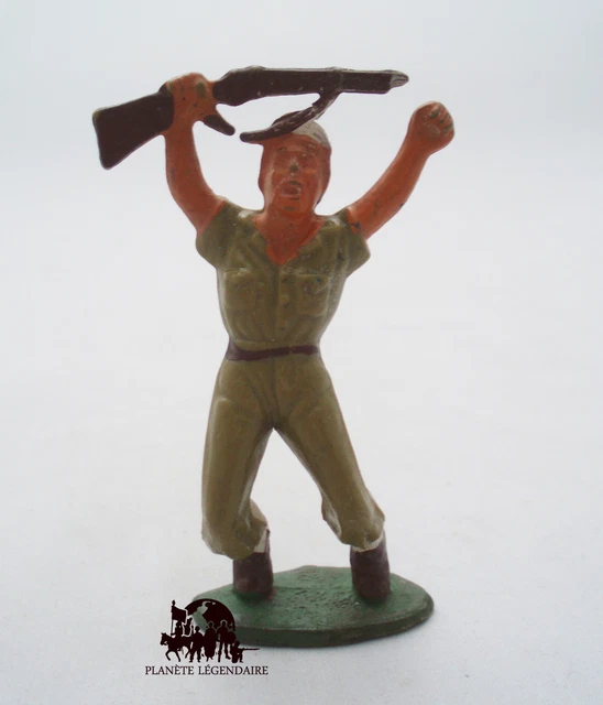 Ancien soldat, Etat Major, officier, Starlux Beige/Vert Plastique