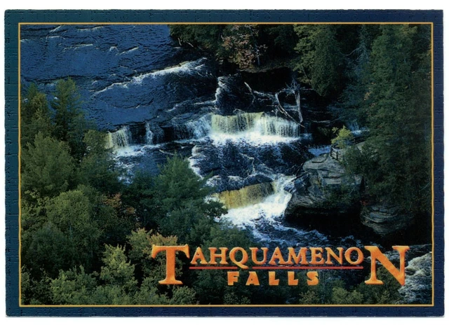 Tahquamenon Falls State Park Michigan aerial view ~ postcard  sku917