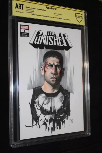 Punisher 1 Blank Variant CBCS Luis Bravo Jon Bernthal Signed Sketch not cgc 9.8