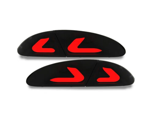 Original Litec LED Rear Lights Set Black Smoke for Seat Leon II 1P 2005-2009