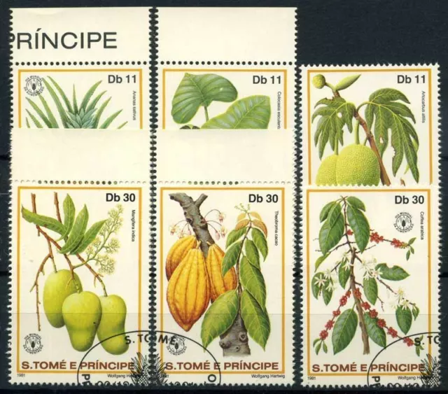 Sankt Thomas und Prinzeninseln 1981 Mi. 744-749 Gestempelt 100% Früchte Pflanze