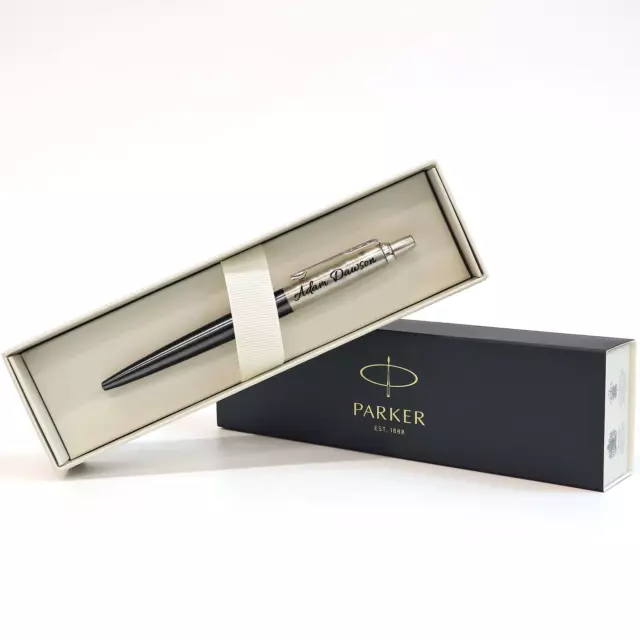 Personalised Engraved Parker Black Ball Point Pen -Christmas Gift