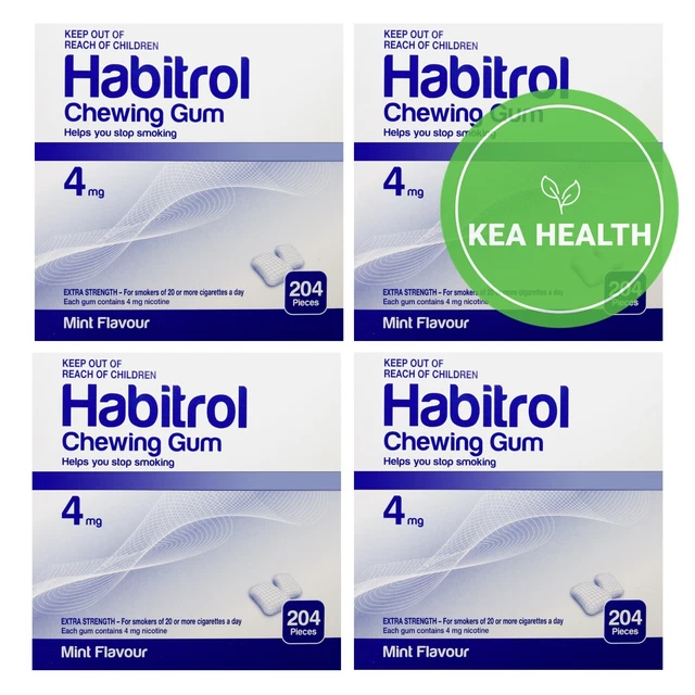 Habitrol Nicotine Gum 4mg Mint 816 pieces 4 New BULK Box Size- QUIT Smoking Now