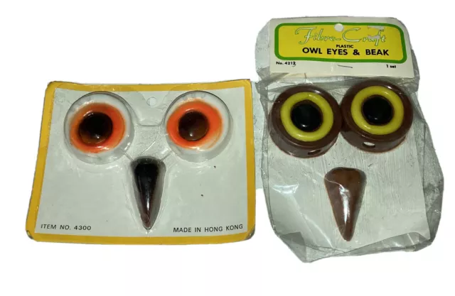 Fibre Craft 4213 Plastic Owl Eyes and Beak for Macrame Hong Kong New