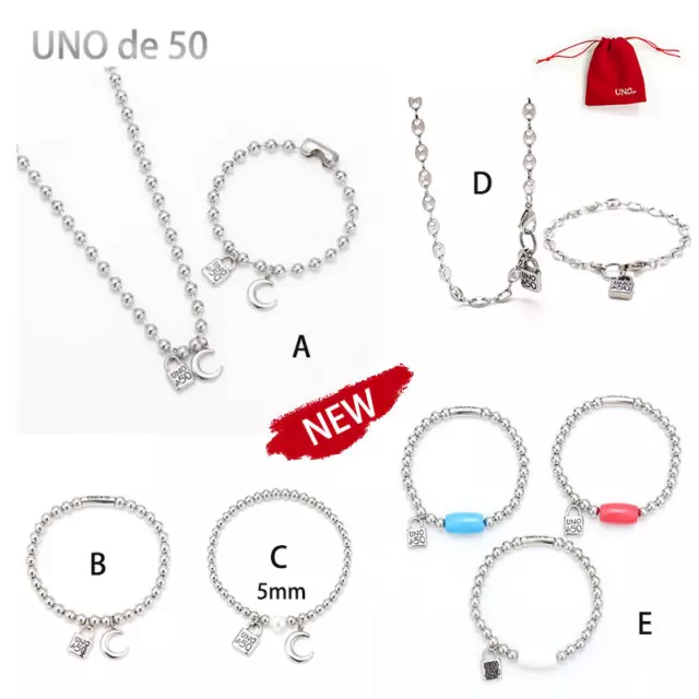 2021 UNO de 50 Charm Jewelry Set Stainless Steel Bracelet Necklace Logo Unisex