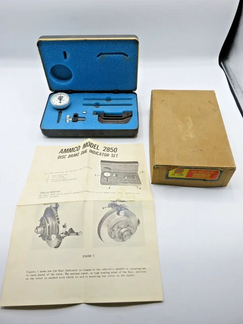 Vintage Automotive Ammco 2850 Jeweled Disc Brake Dail Indicator Boxed Set Vintage Automotive Ammco 2850 Jeweled Disc Brake Dail Indicator Boxed Set