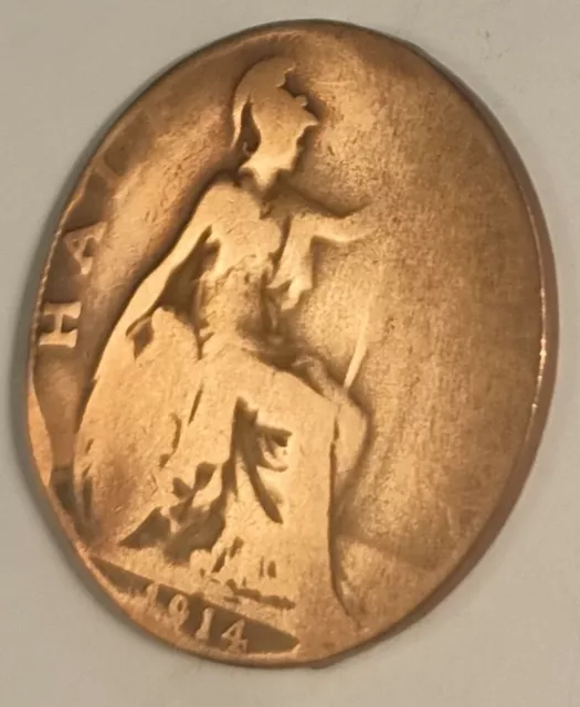 1914 half penny coin - King George V - old BRITANNIA
