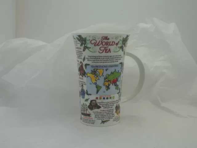 Dunoon Fine Bone China Glencoe Shape "World Of Tea" Mug Caroline Dadd 6" Tall