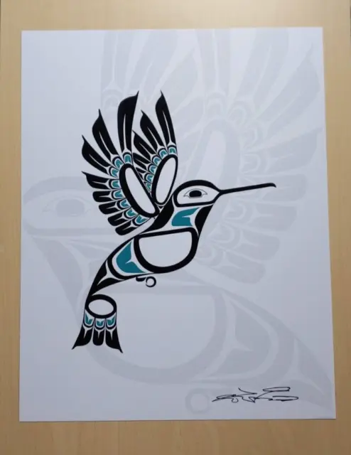 Hummingbird 1 by Lon French Haida Artist 11"x14" Signed Print