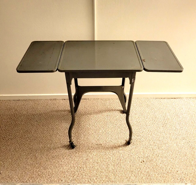 Vintage Sears Roebuck Rolling Standing Typewriter Desk Folding Leaf Table Vintage Sears Roebuck Rolling Standing Typewriter Desk Folding Leaf Table