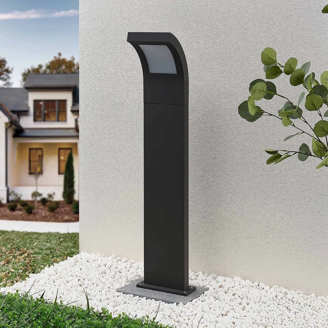 LED-Wegelampe Advik Arcchio 100 cm Garten Hof Gebogen Grafitgrau Aluminium LED