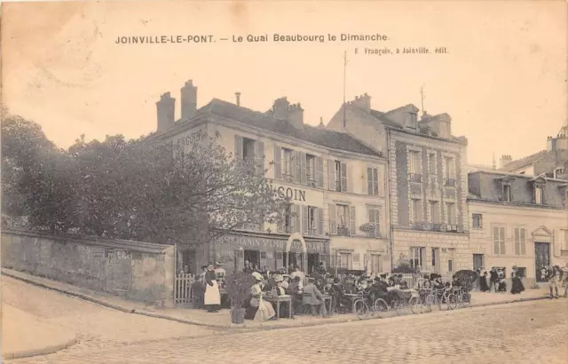 Cpa 94 Joinville Le Pont Le Quai Beaubourg Le Dimanche