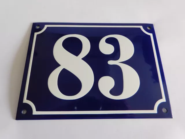 XL French Provencial Handcrafted Enamel Porcelain 8″x 5.75″ House Number Sign 83