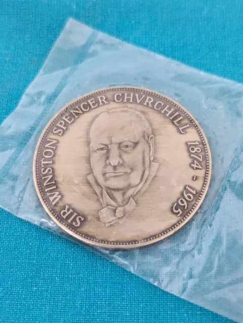 Winston Churchill memorial medallion - in original packaging