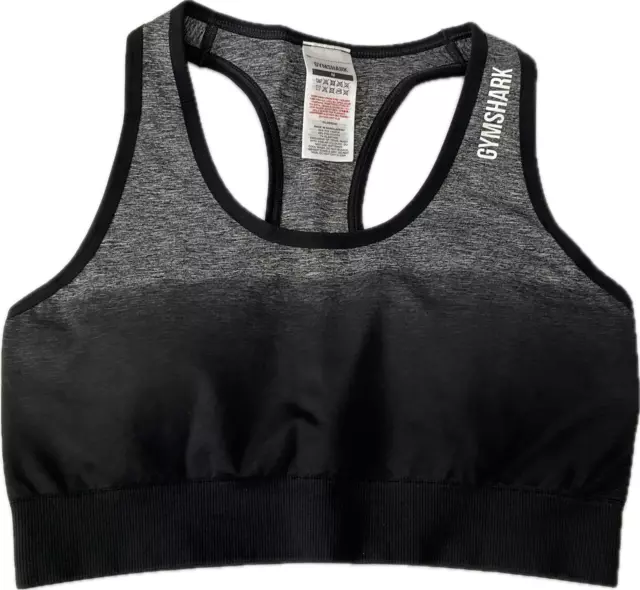 Gymshark Sports Bra Womens Size M Black Gray Compression