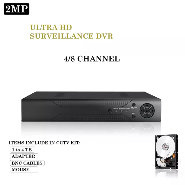 Smart CCTV DVR Recorder 4 8 Channel AHD 1080N/1080P Video HD VGA HDMI BNC UK