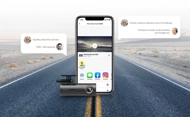 Xiaomi 70mai Smart Dash Cam Camera M300 1296P 140° Wide-Angle FOV Built in WiFi 3