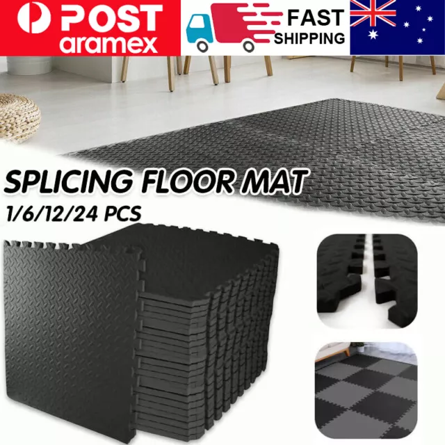 24x Interlocking Heavy Duty EVA Foam Gym Flooring Mat Floor Mats Tiles 60x60cm