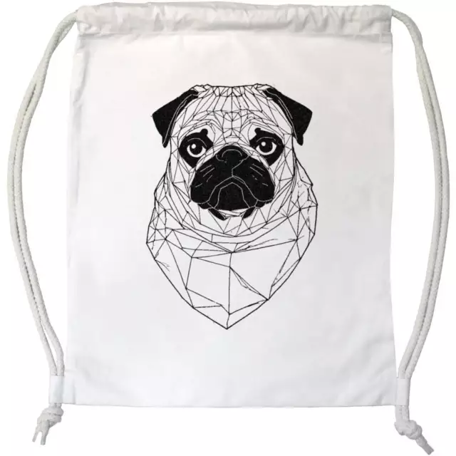 'Geometric Pug' bolsa/bolsa de gimnasio con cordón (DB00037612)