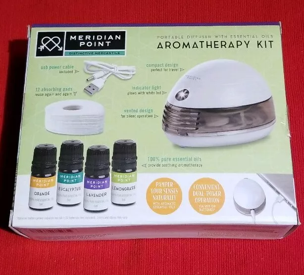 Aromatherapy Kit Portable Diffuser Essential Oils Lavender Orange Eucalyptus Usb