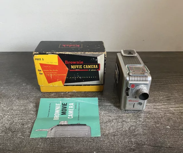 Kodak Brownie 8mm Movie Camera f2.3 Lens With Original Box And Manual - Untested