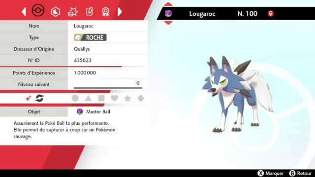 Pokemon LYCANROC SHINY 6 IV level 100 Epée & Bouclier - Sword & Shield 6iv