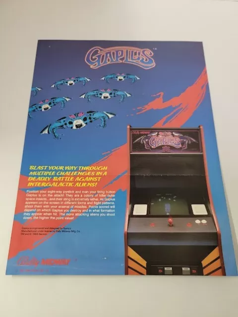 Flyer   BALLY=GAPLUS   Arcade Video Game advertisement original see pic