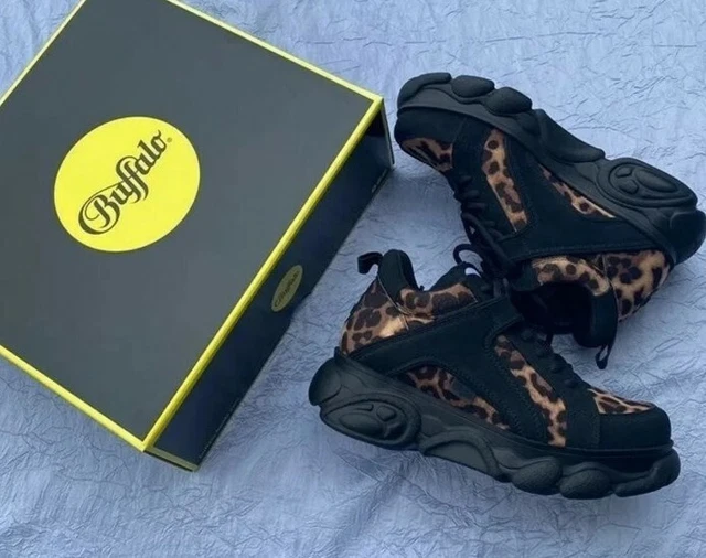 Buffalo colby exclusive low platform chunky trainers in leopard 2025